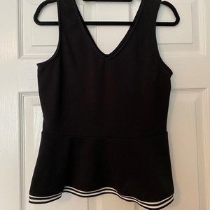 Design Lab Black Babydoll V-Neck Top